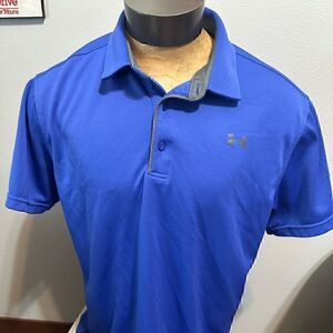 Under Armour HeatGear Mens XL Blue Short Sleeve Polo